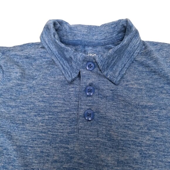 Jumping Beans Active Polo Shirt Boys Size 7 Blue Heather Athletic Performance - Picture 2 of 5